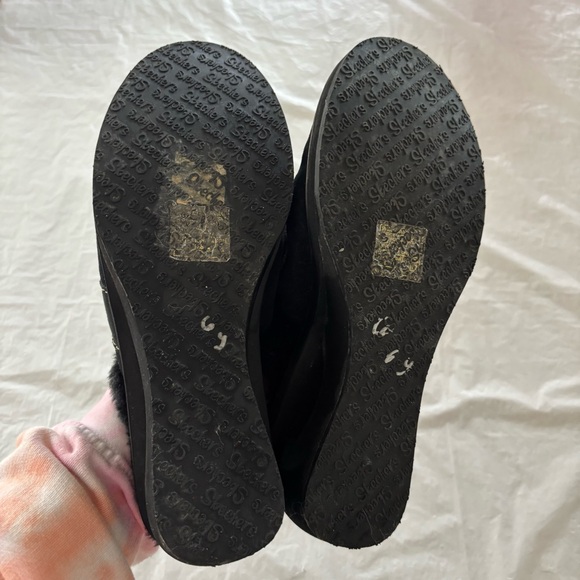 NWOT Skechers Black Suede Faux Fur Clogs VTG 90’s Rave Y2K chunky SZ 7.5 - Picture 8 of 12